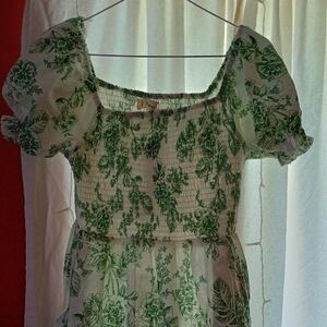 Floral Green Midi Dress